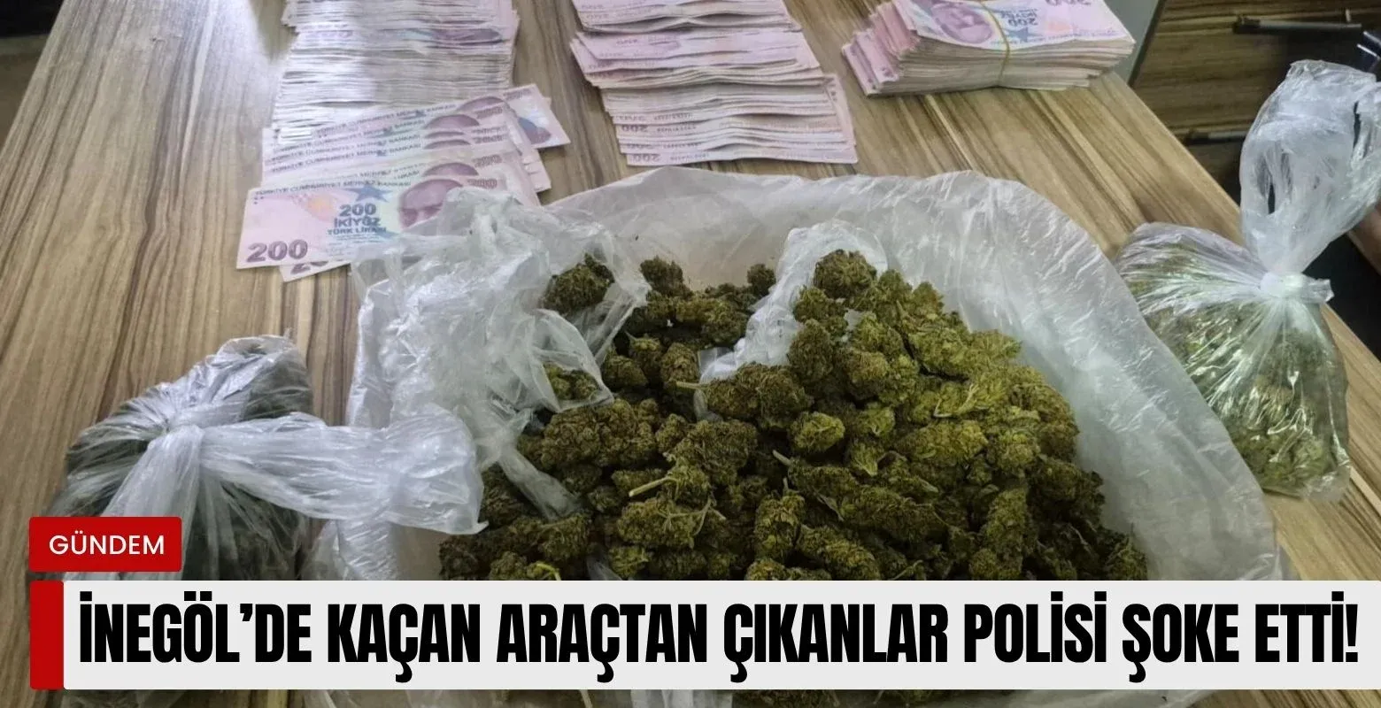 İnegöl'de kaçan araçtan çıkanlar polisi şoke etti!