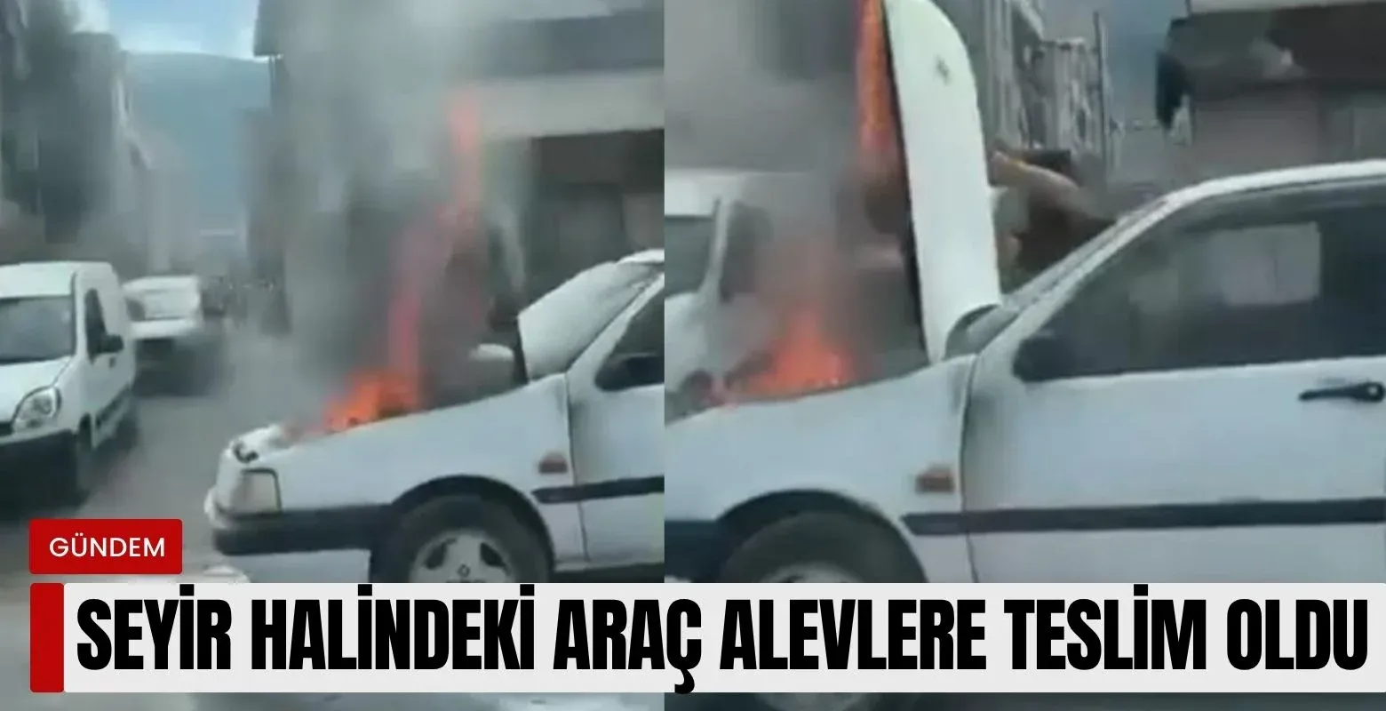 Seyir halindeki araç alevlere teslim oldu
