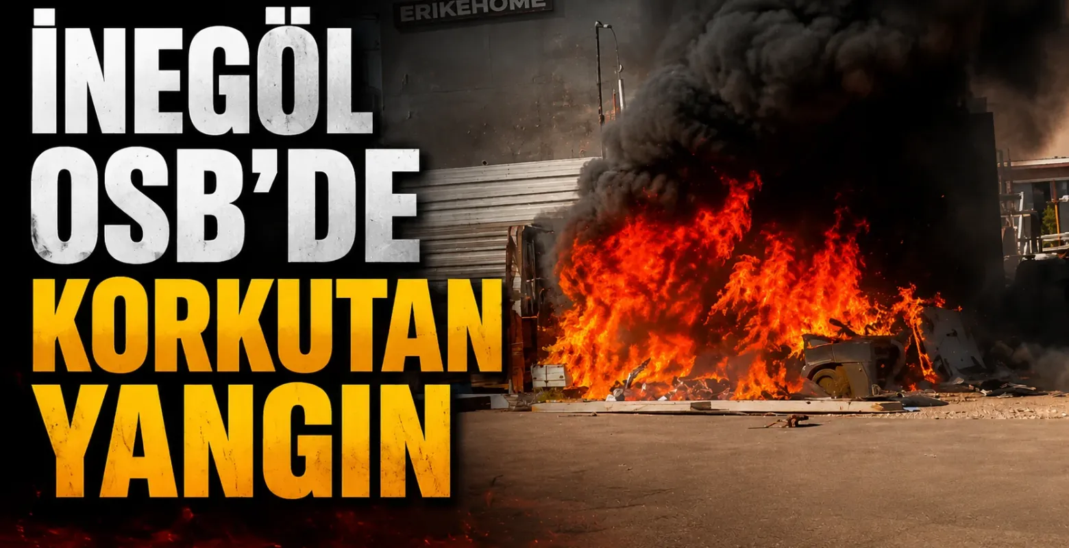 İnegöl’de Hurda Yangınına Beton Mikseriyle İlk Müdahale