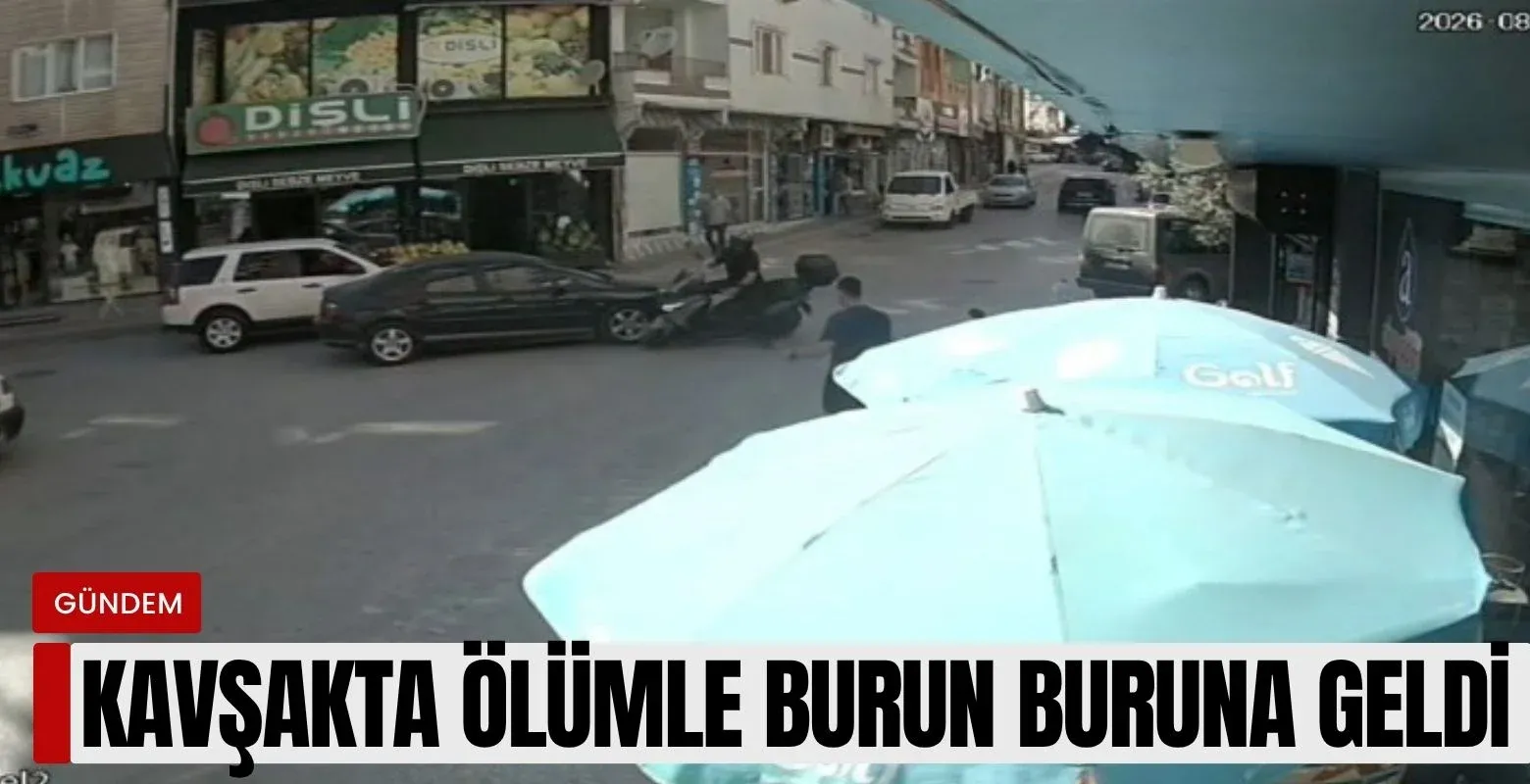 Kavşakta ölümle burun buruna geldi