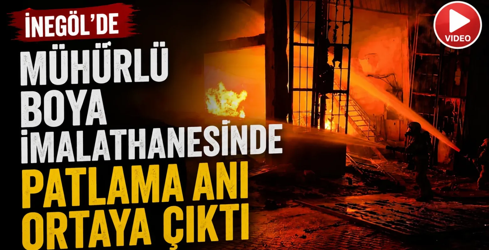 İnegöl’de mühürlü boya imalathanesinde patlama anı ortaya çıktı