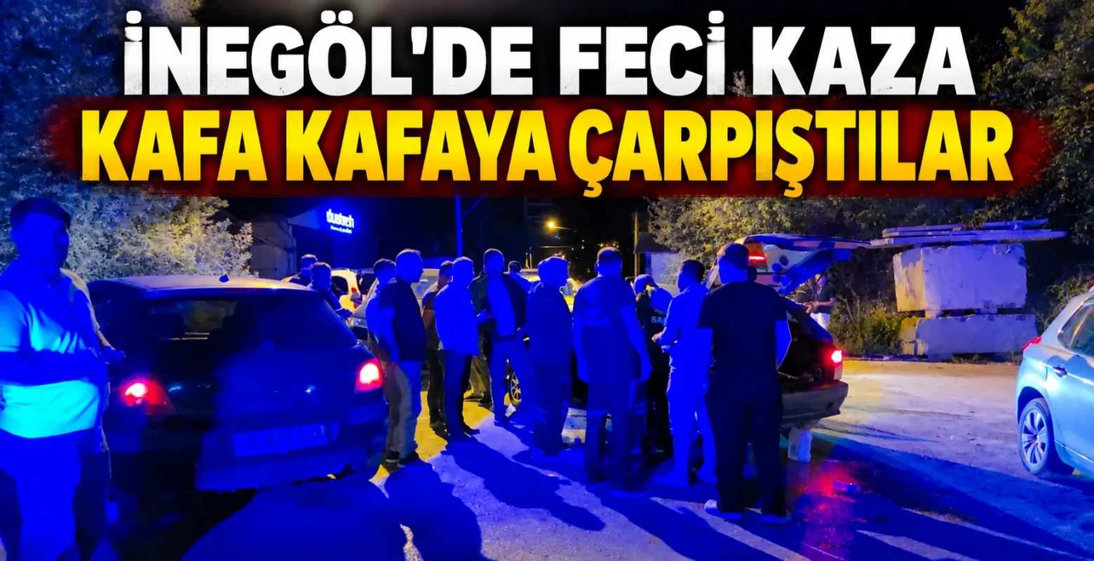 İnegöl Cerrah yolunda kafa kafaya çarpışma: 2 yaralı