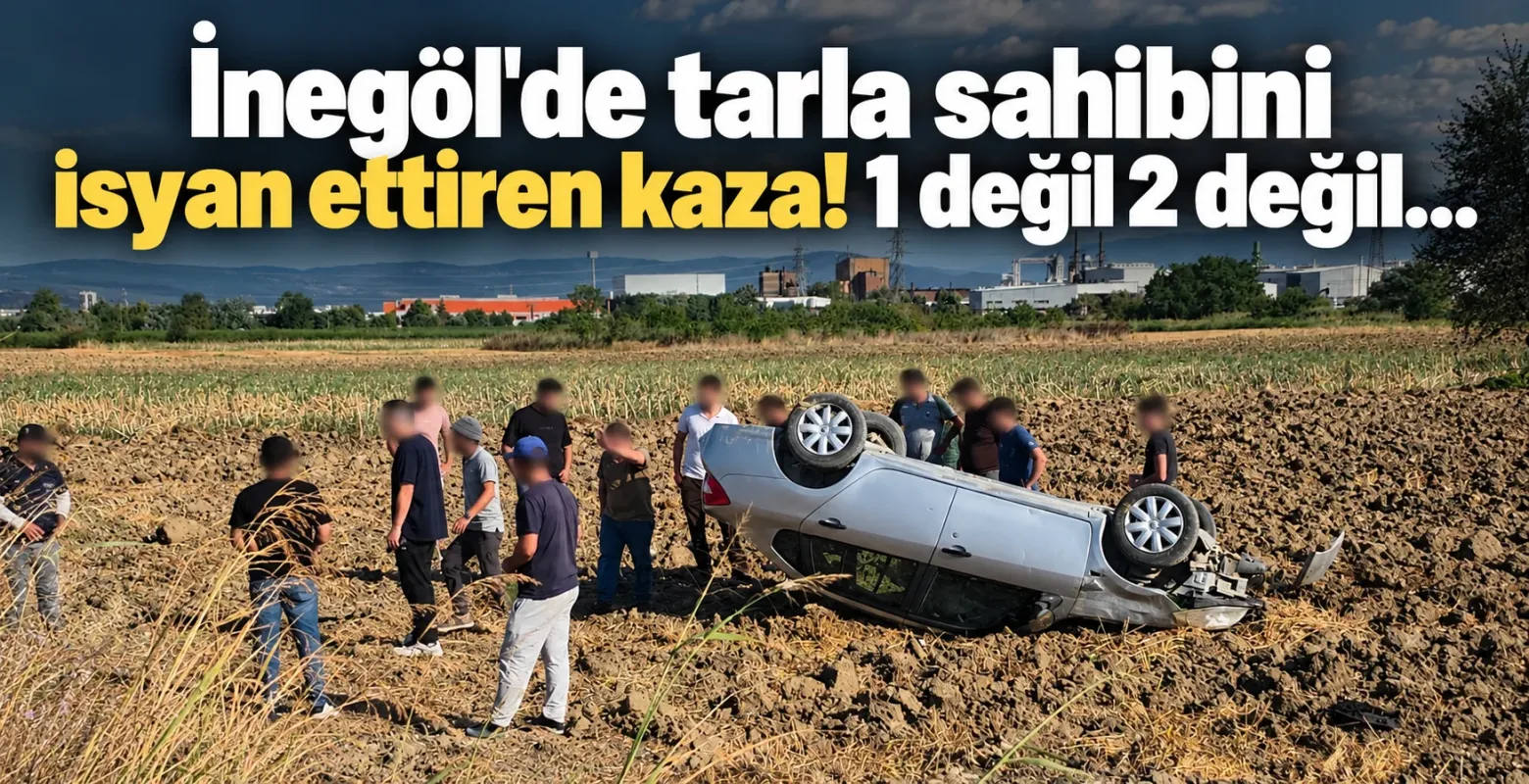 İnegöl'de tarla sahibini isyan ettiren kaza! 1 değil 2 değil...