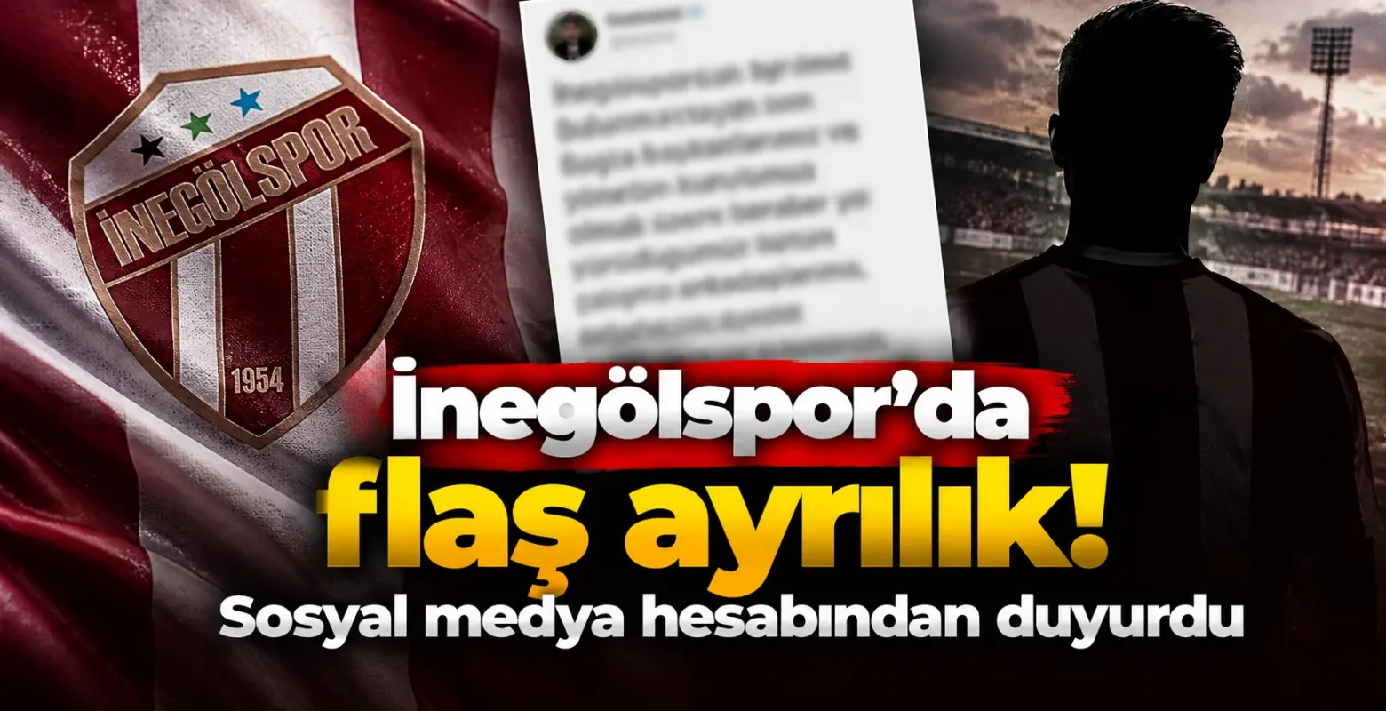 İnegölspor'da flaş ayrılık! Sosyal medya hesabından duyurdu
