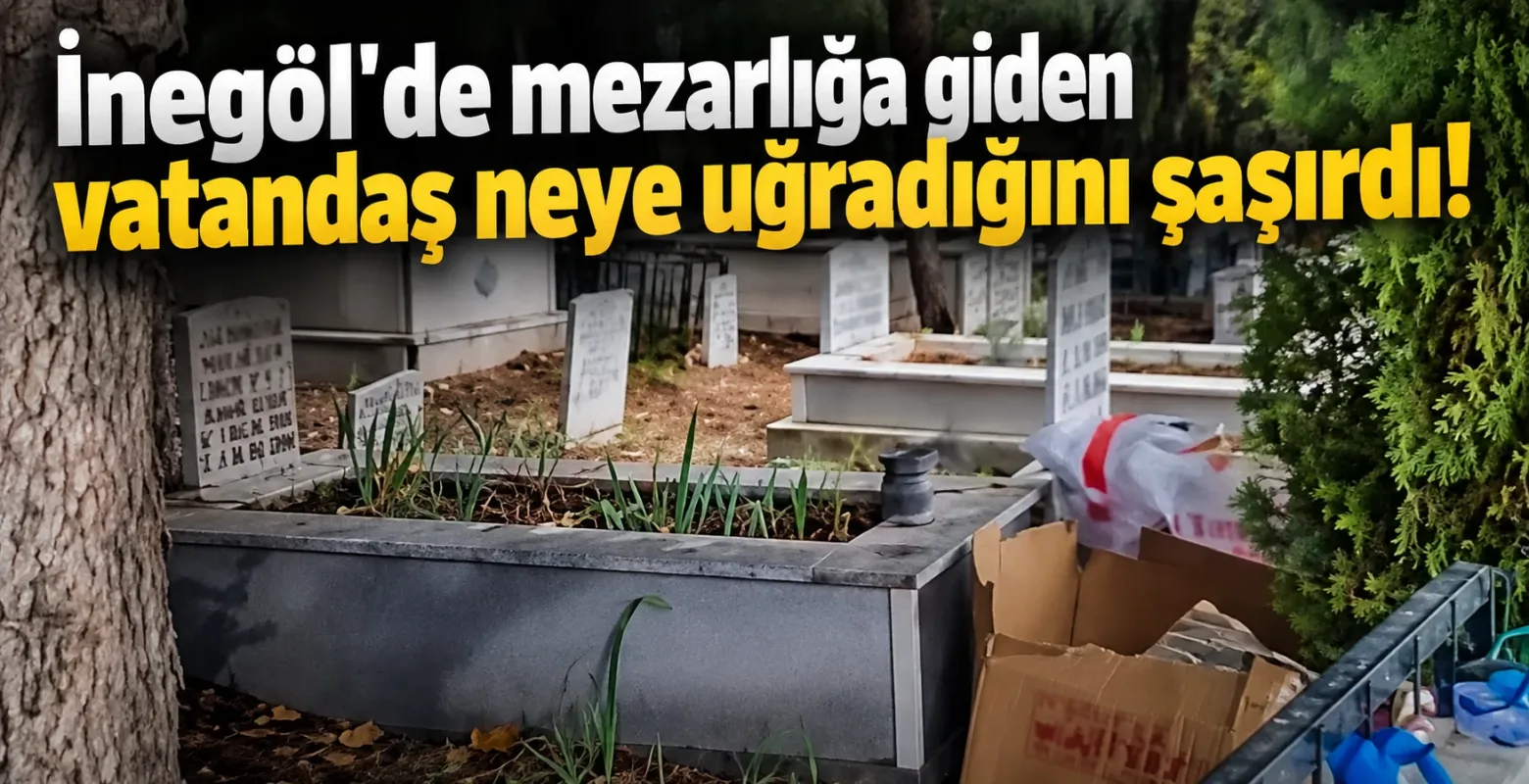 İnegöl'de mezarlığa giden vatandaş neye uğradığını şaşırdı!