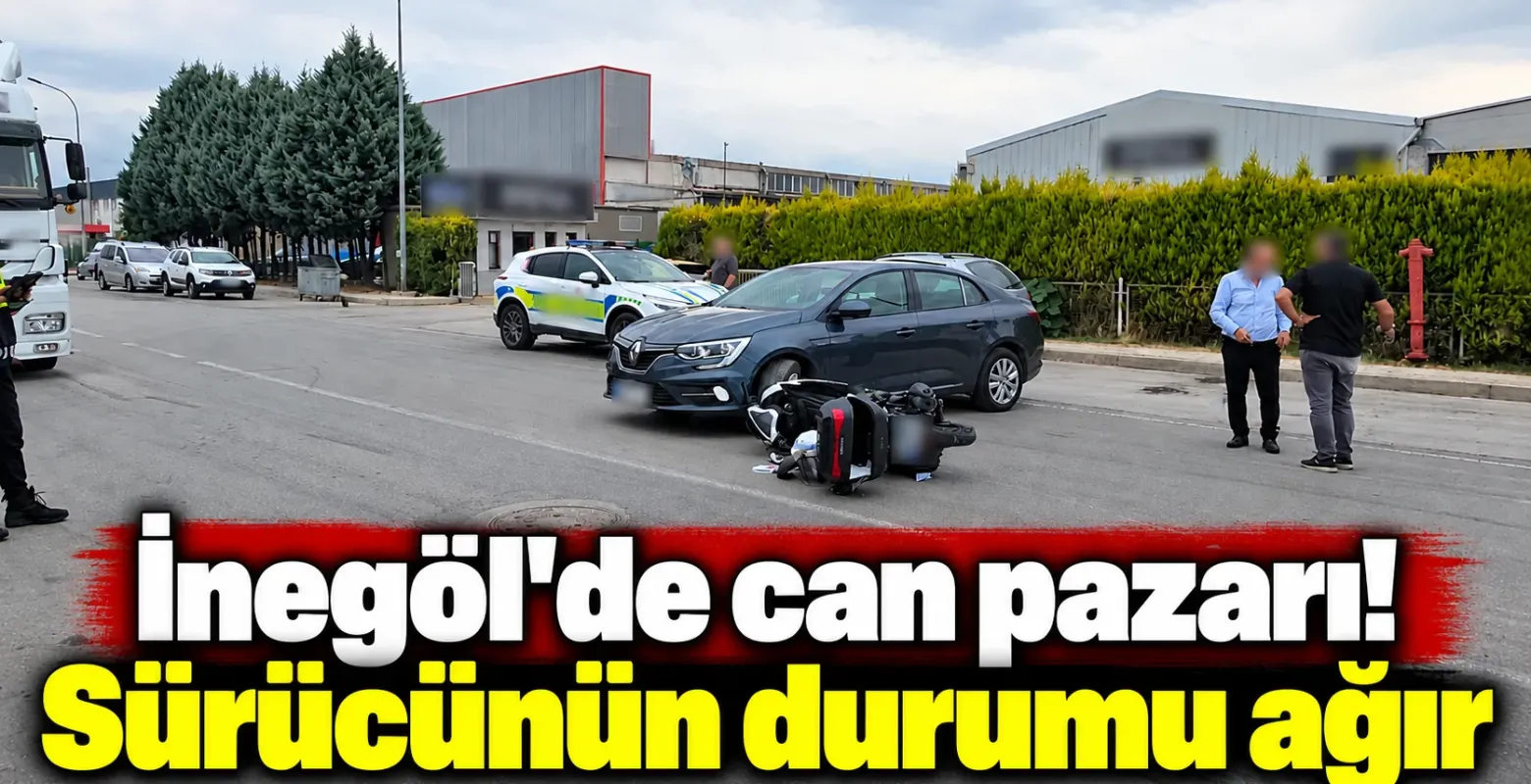 İnegöl'de can pazarı! Sürücü ağır yaralandı