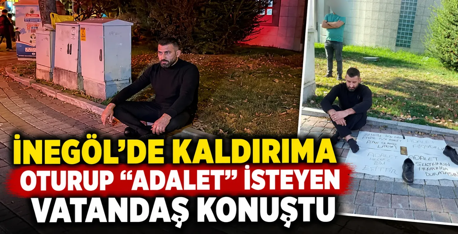 İnegöl'de kaldırıma oturup “adalet” isteyen vatandaş konuştu