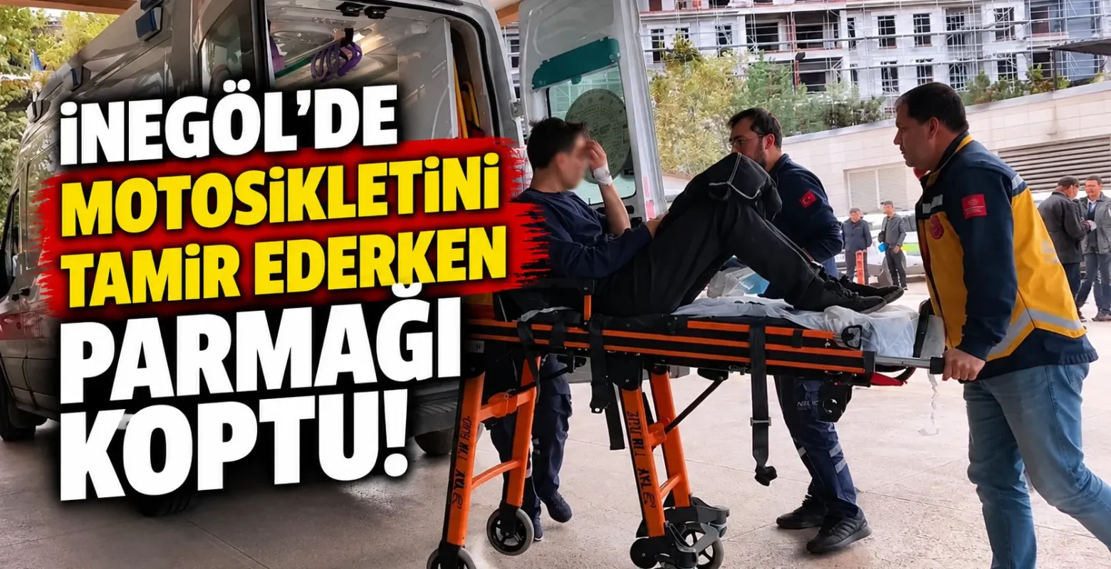 İnegöl’de motosikletini tamir ederken parmağı koptu!