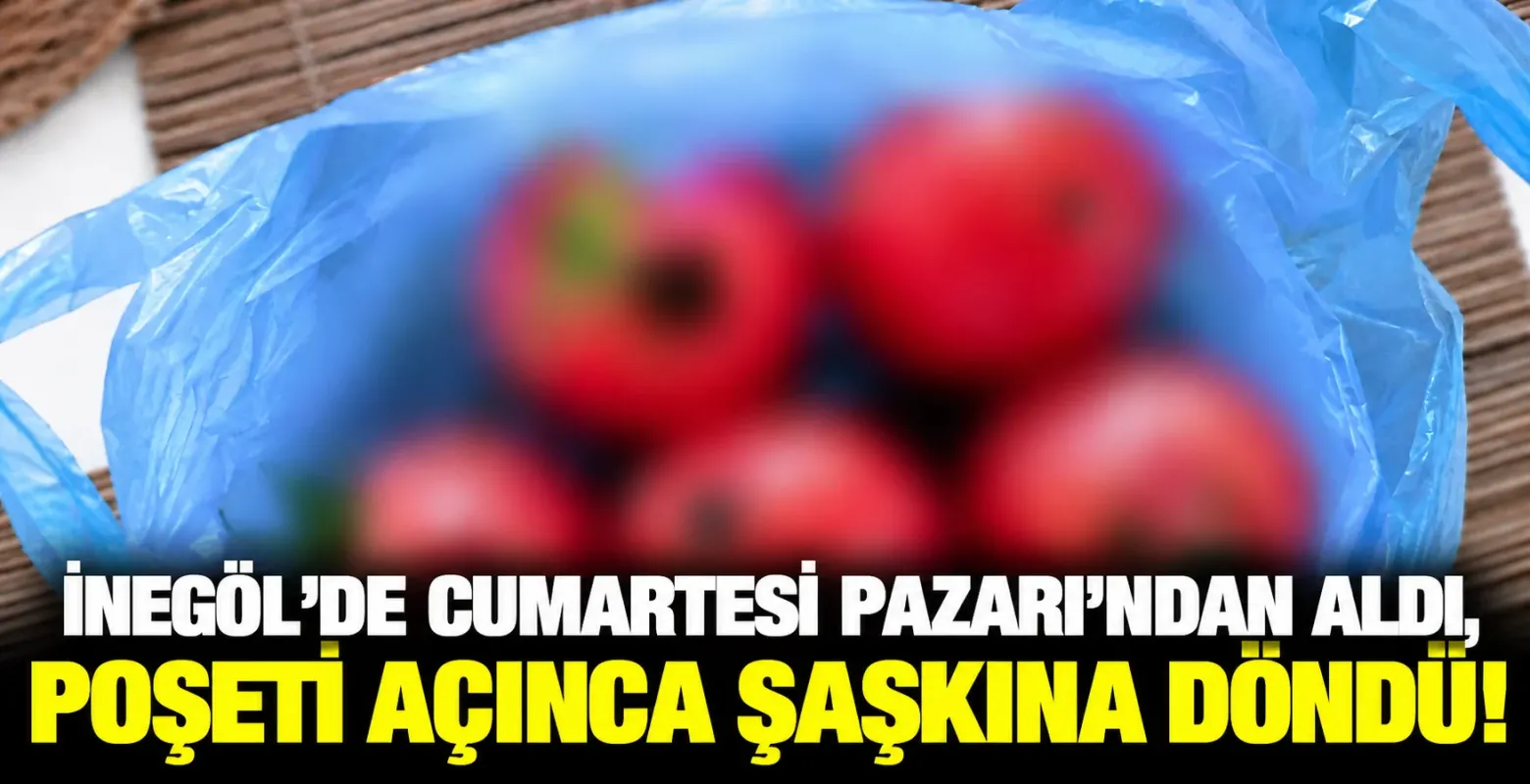 İnegöl'de Cumartesi Pazarı’ndan aldı, poşeti açınca şaşkına döndü!