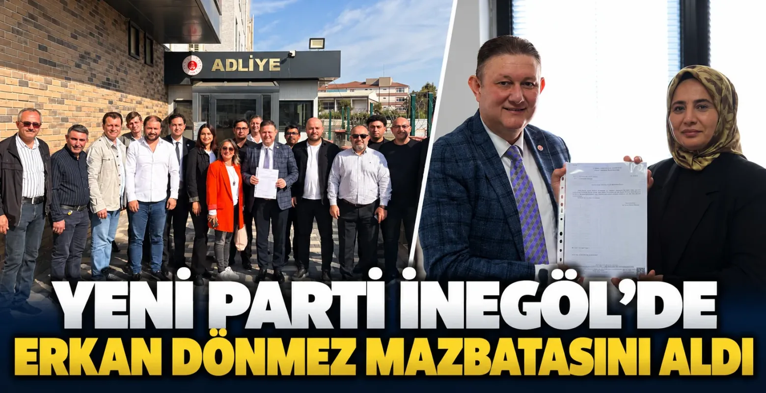 YENİ Parti İnegöl'de Erkan Dönmez mazbatasını aldı