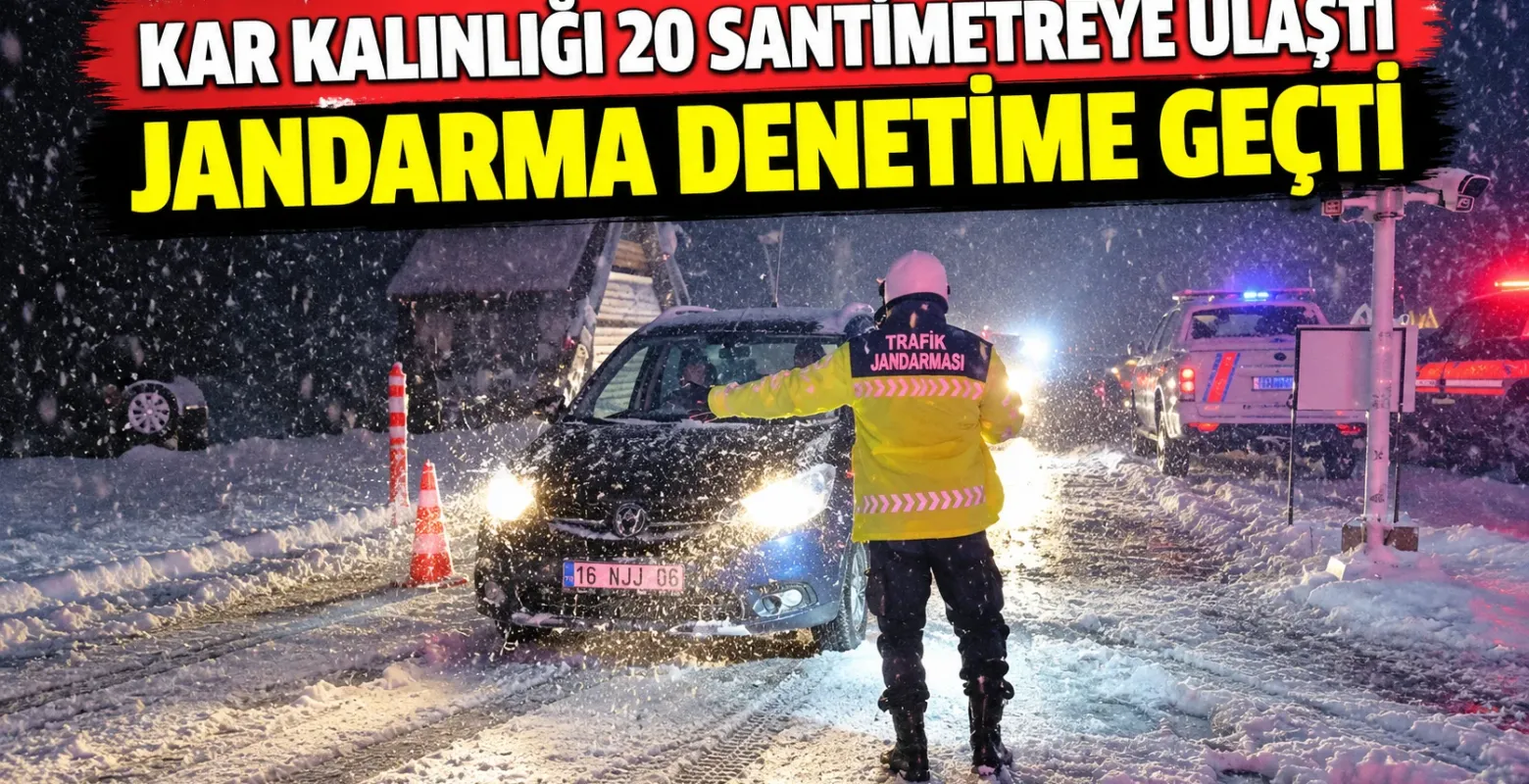 Kar kalınlığı 20 santimetreye ulaştı: Jandarma denetime geçti