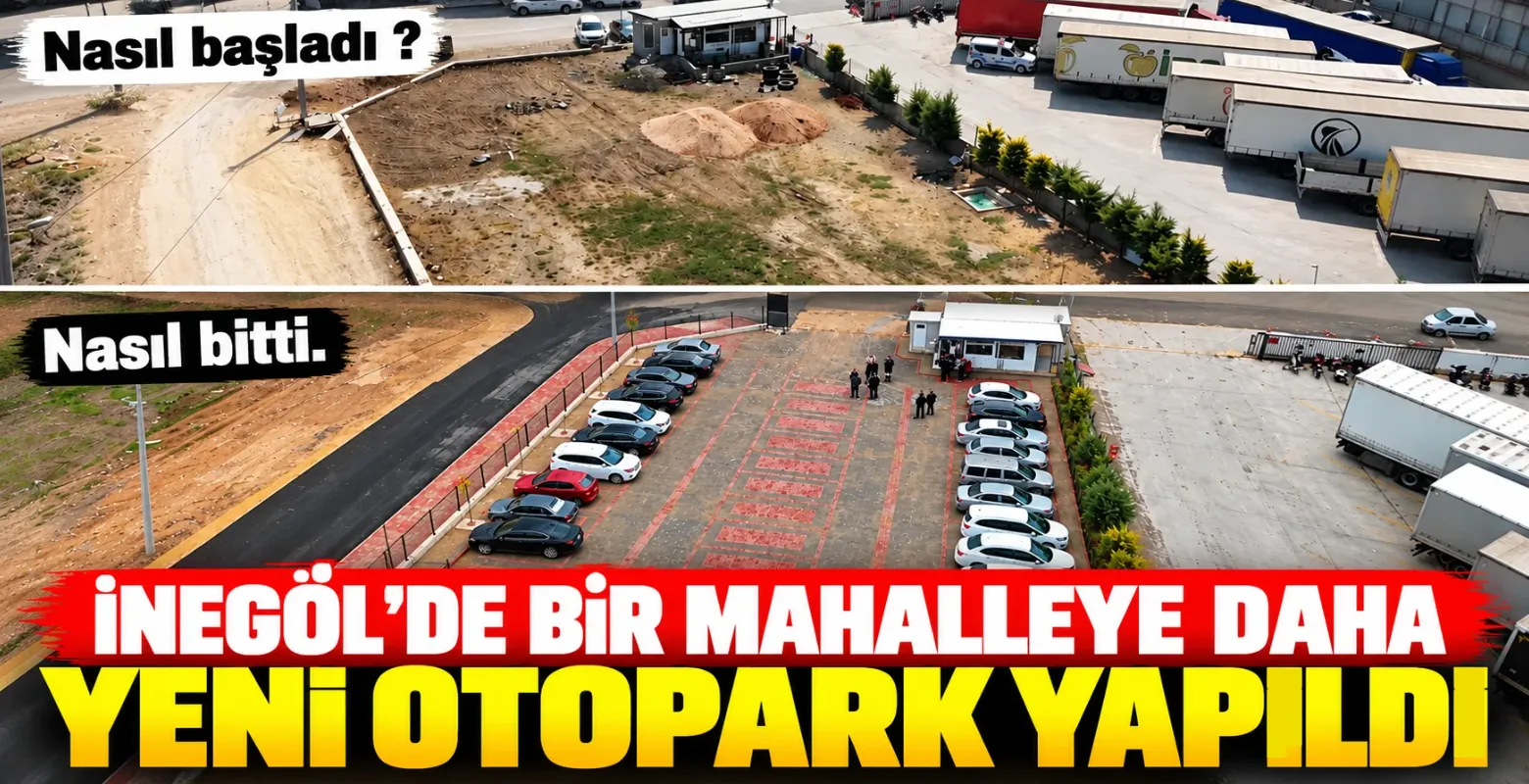 İnegöl'de Bir Mahalleye Daha Yeni Otopark Yapıldı