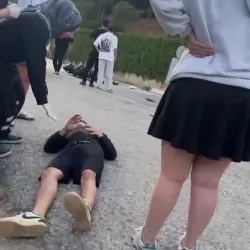 Feci Motosiklet Kazası! Kontrolden Çıkıp Metrelerce Sürüklendiler