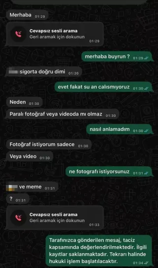 Müşteriden kadın sigortacıya ahlaksız teklif