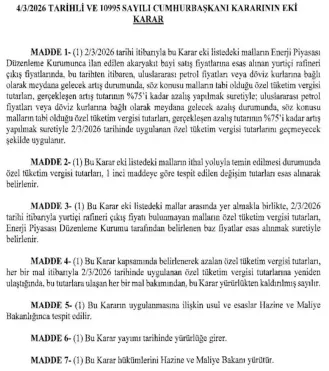 Resmi Gazetede yayımlandı Eşel mobil sistemi yeniden devrede