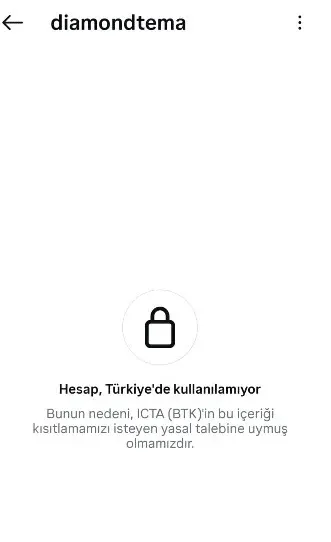 Diamond Tema Instagram Hesabına Türkiye’de Erişim Engeli