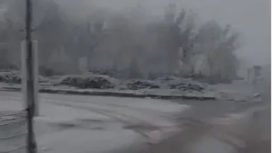 İnegöl'ün o bölgesinde kar yağışı başladı