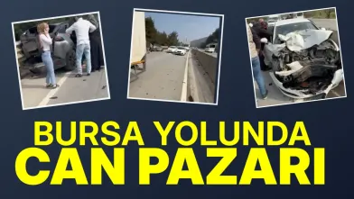 İnegöl Bursa yolunda iki araç çarpıştı: 3 kişi yaralandı