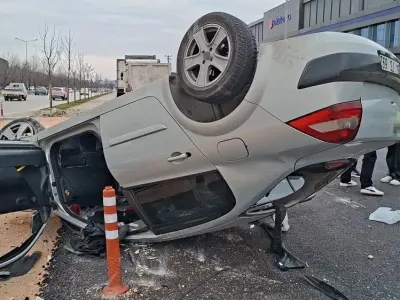 Takla atan araç hurdaya döndü!