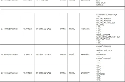 İnegöl'de birçok bölgede elektrik kesintisi var!