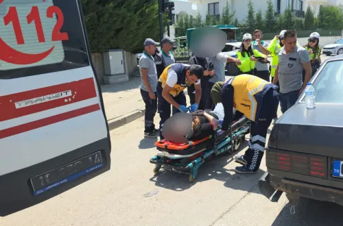 İnegöl'de korkutan kaza! Karşı şeride savruldu