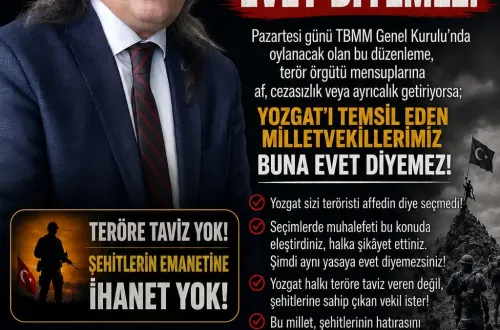 Ömer Aydoğmuş’tan Yozgat milletvekillerine terör düzenlemesi uyarısı