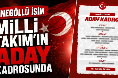 İnegöllü isim Milli Takım'ın aday kadrosunda