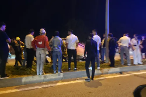 İnegöl çevre yolunda feci kaza: Otomobil ters döndü