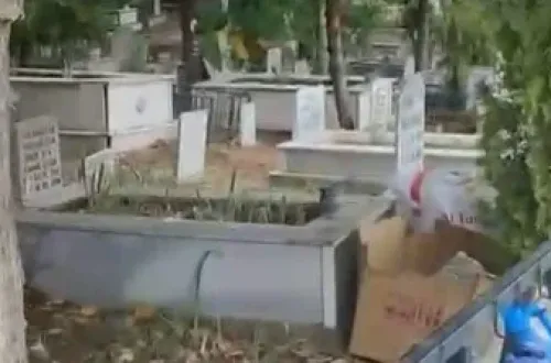 İnegöl'de mezarlığa giden vatandaş neye uğradığını şaşırdı!