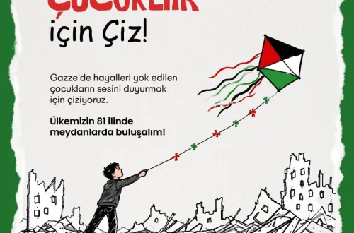 Filistinli çocuklar için resim çizecekler
