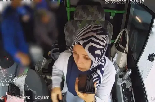 İnegöl’de otobüste korku dolu anlar! Kadın şoför bakın ne yaptı