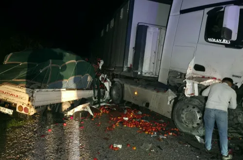 İnegöl - Yenişehir yolunda tır ile kamyonet kafa kafaya çarpıştı