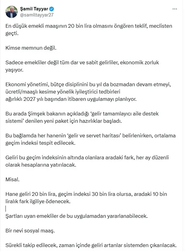 Emekli maaşlarına yeni destek! Gelir Tamamlayıcı Sistemle 10 bin TL fark ödenecek