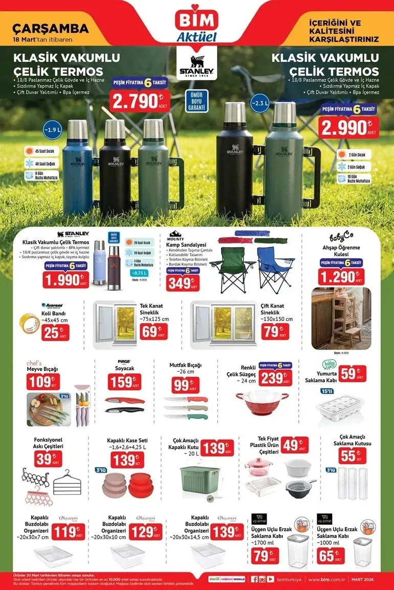 BİM aktüel kataloğu 18-20 Mart 2026 ürünleri açıklandı