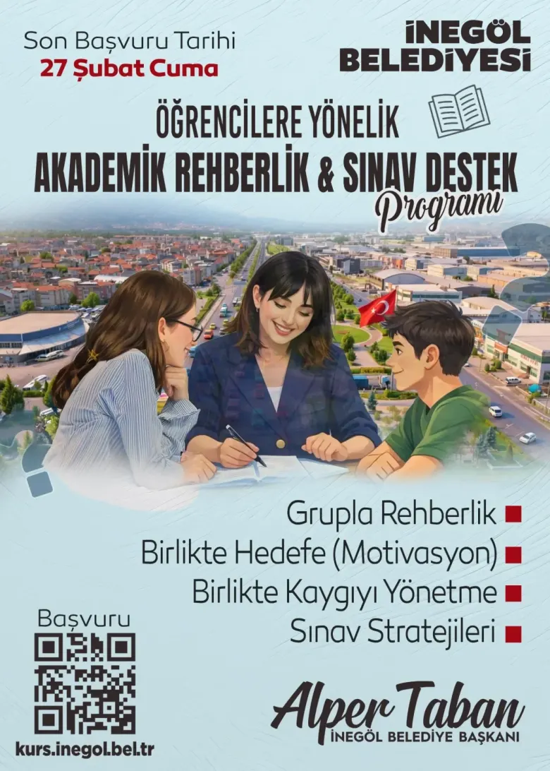 İnegöl Belediyesinden sınav maratonuna hazırlık için yeni program