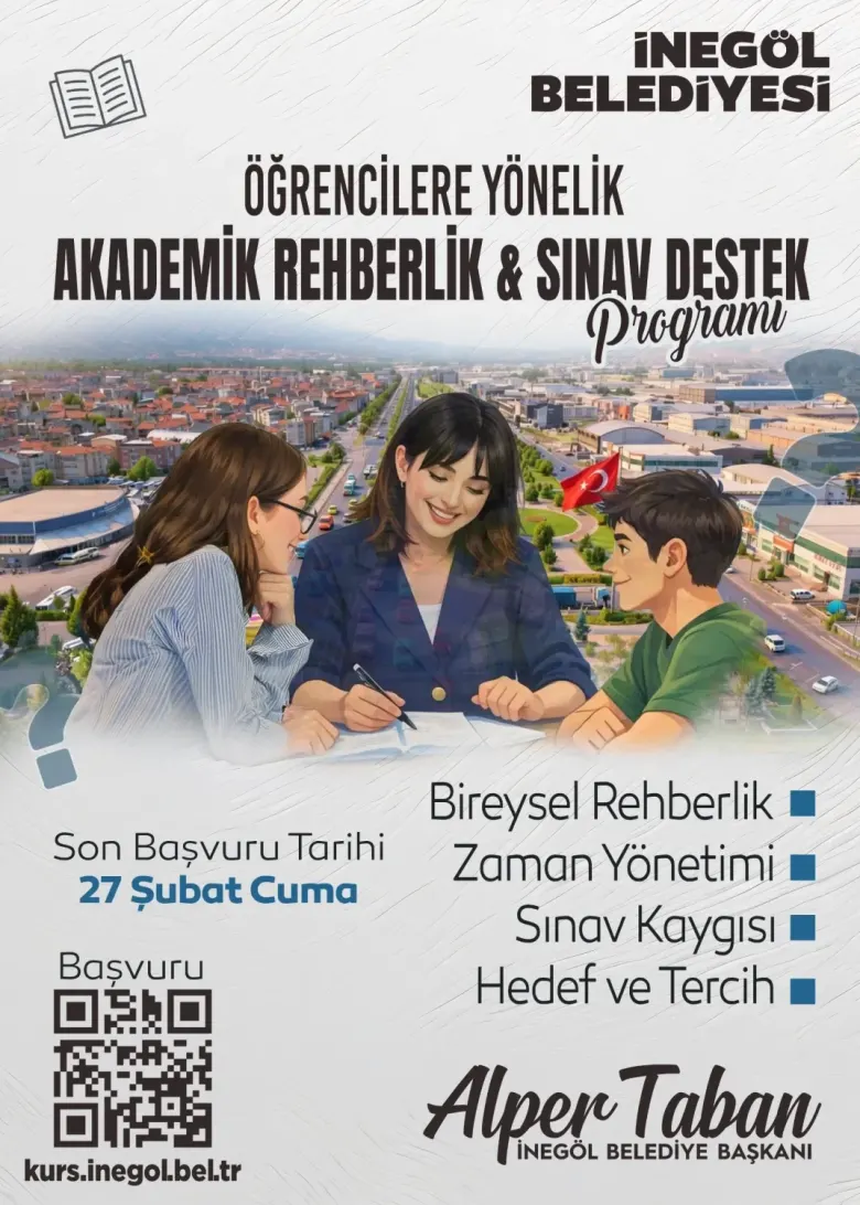 İnegöl Belediyesinden sınav maratonuna hazırlık için yeni program
