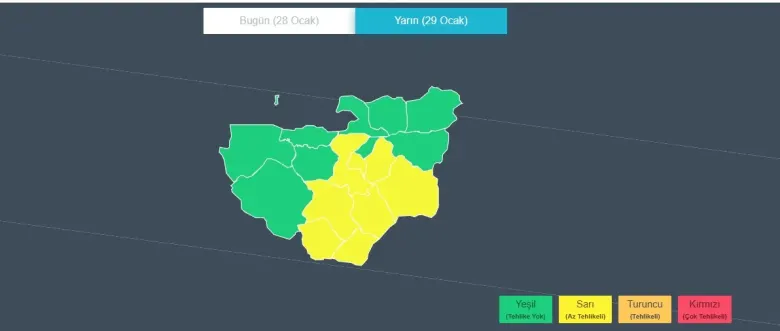 İnegöl için sarı kod uyarısı: Yarın fırtına bekleniyor