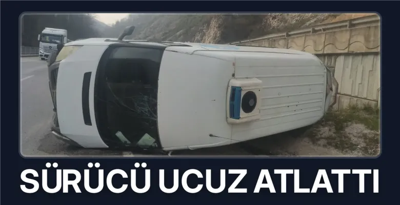 Bursa-Ankara karayolunda servis minibüsü devrildi: 1 yaralı