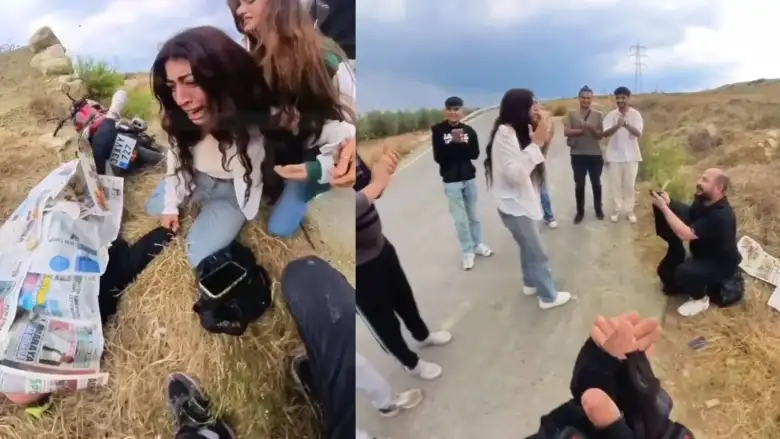 Böyle evlilik teklifi görülmedi! Tokadı suratına yedi