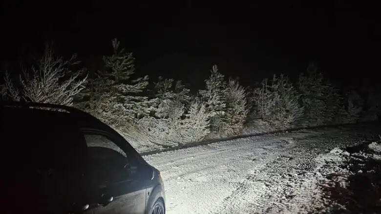 Boğazova'da kar yağışı başladı