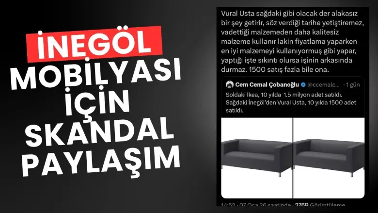 İnegöl Mobilyacı için skandal paylaşım!