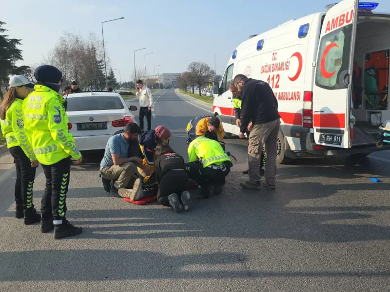 İnegöl'de feci kaza! Acılar içinde yerde kaldı