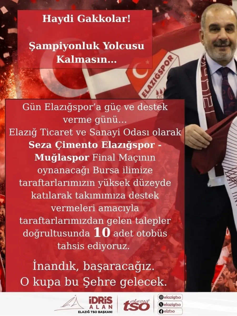 Elazığ TSO Başkanı Alan’dan taraftarlara 10 otobüs