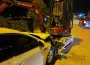 İnegöl’de köprü üzerindeki yol çalışmasında kaza