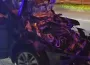 Korkutan çarpışmada araç hurdaya döndü