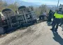 İnegöl’de beton mikseri şarampole yuvarlandı
