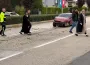 İnegöl'de kontrolden çıkan araç direğe çarptı; 1 yaralı