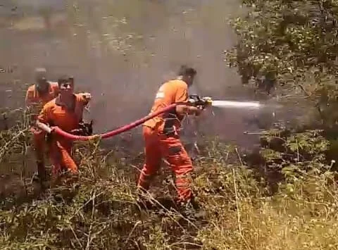 İnegöl sınırında büyük yangın! Havadan müdahale ediliyor