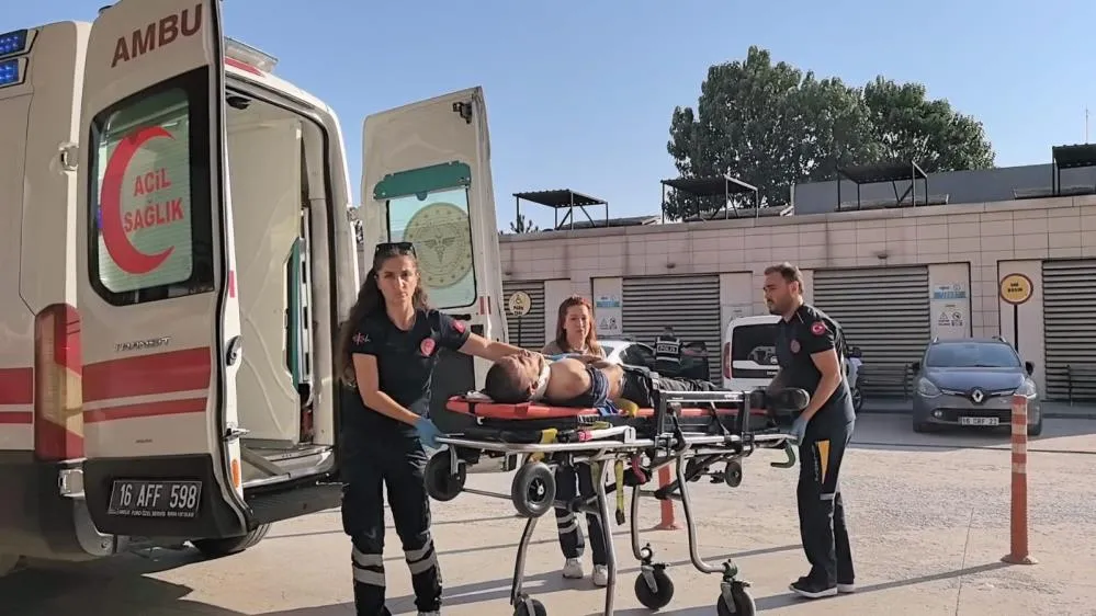 İnegöl'de korkutan olay! Makineye sıkıştı