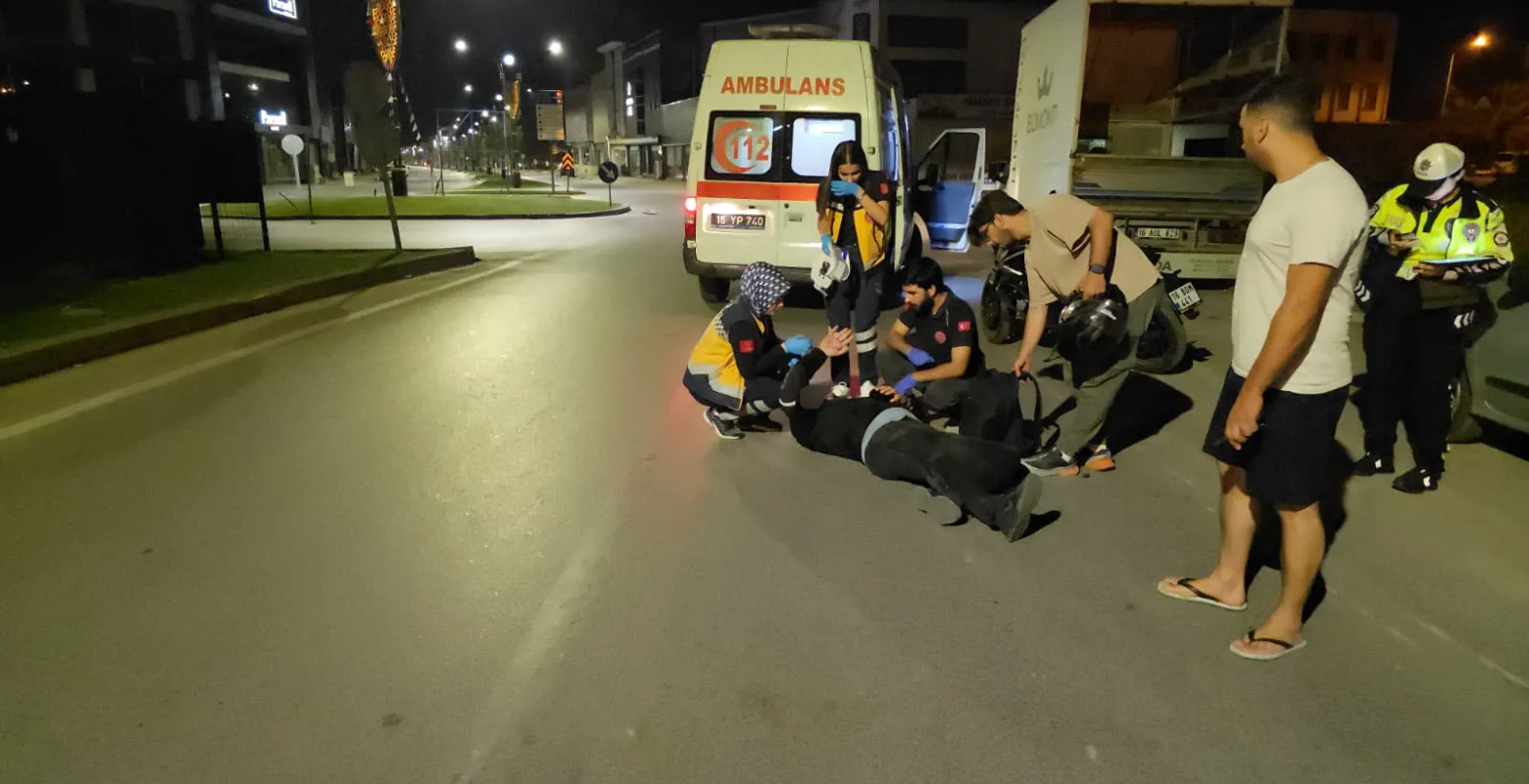İnegöl'de motosikletin önüne atladı canından oldu! 1 yaralı